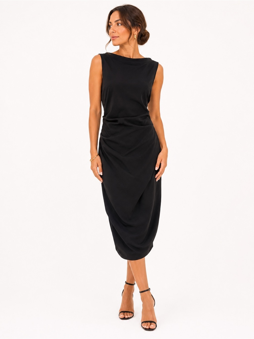 Sara Campbell White Label on Black Fabric
